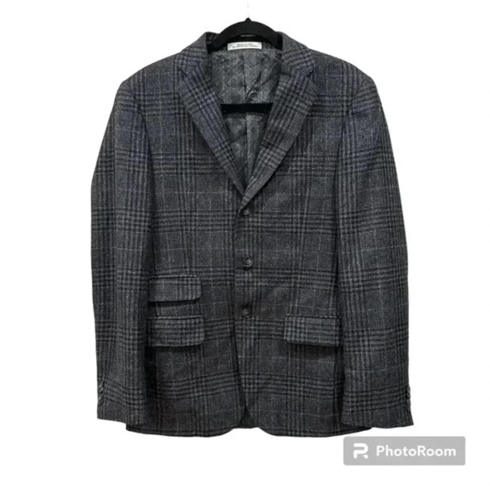 Joseph abboud plaid wool slim fit suit 36R